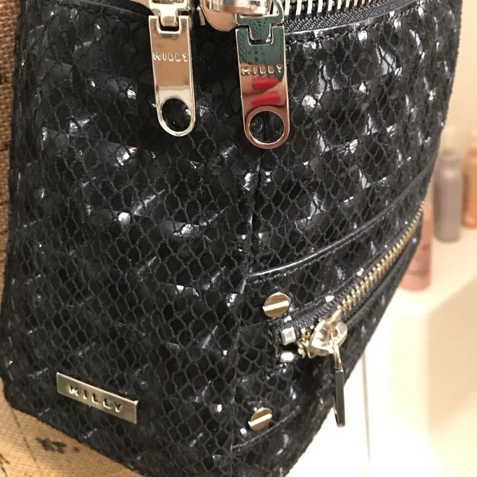 MILLY черный рюкзак средний размер женская сумка сумочка металлический отделка фестиваль - Изображение 2 из 4
