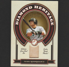 2004 DONRUSS PLAYOFF DIAMOND HERITAGE IVAN RODRIGUEZ GAME-USED BAT NON-AUTO