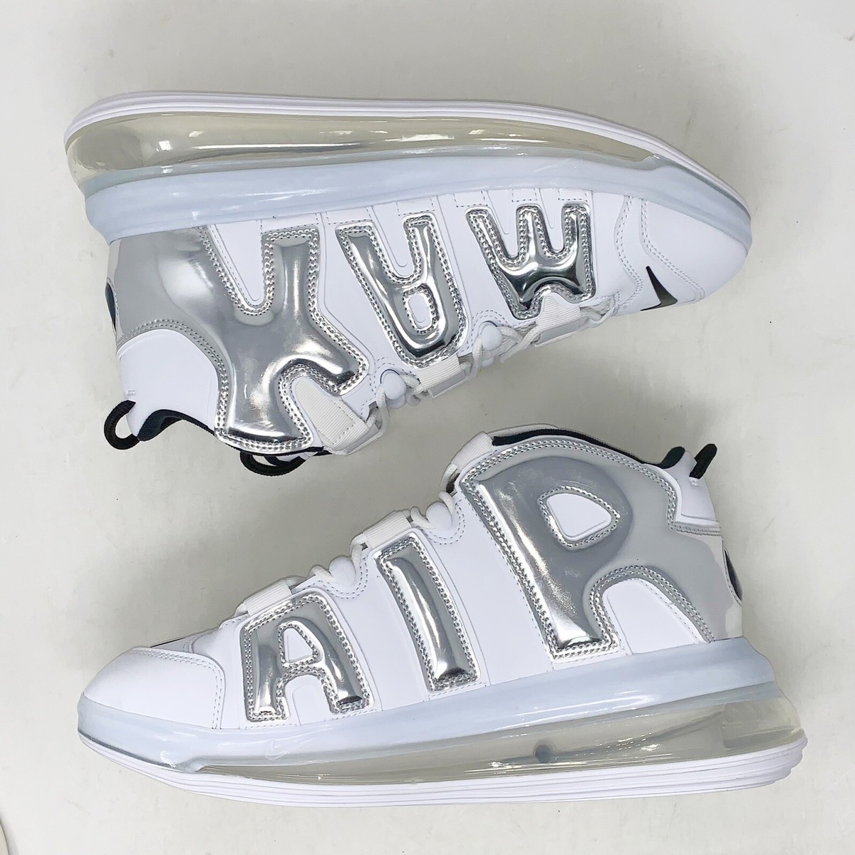 Nike Air More Uptempo 720 Chrome White Sneakers, Size 11.5 BNIB 