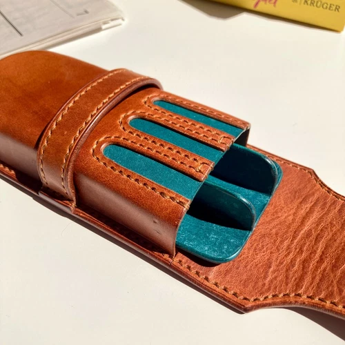 Leder-Stiftetui für Drei Stifte Füllfederhalter Etui für Montblanc Ledermäppchen - Bild 1 von 11