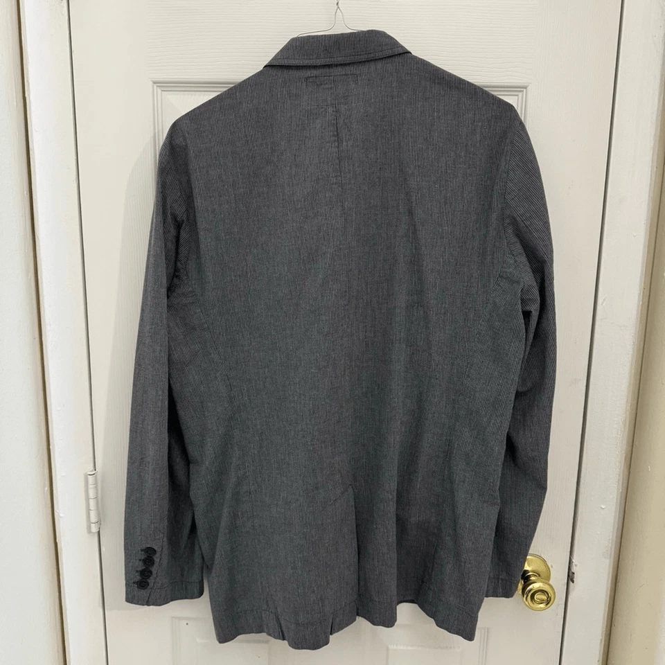 Blazer Marc Ecko Corte y Costura Sin Estructura Gris Rayas Algodón Talla XL Informal Foto 2 de 4