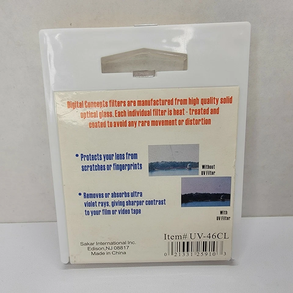 46mm Coated UV Protective Camera Filter Digital Concepts Sakar UV-46CL - Image 3 of 4