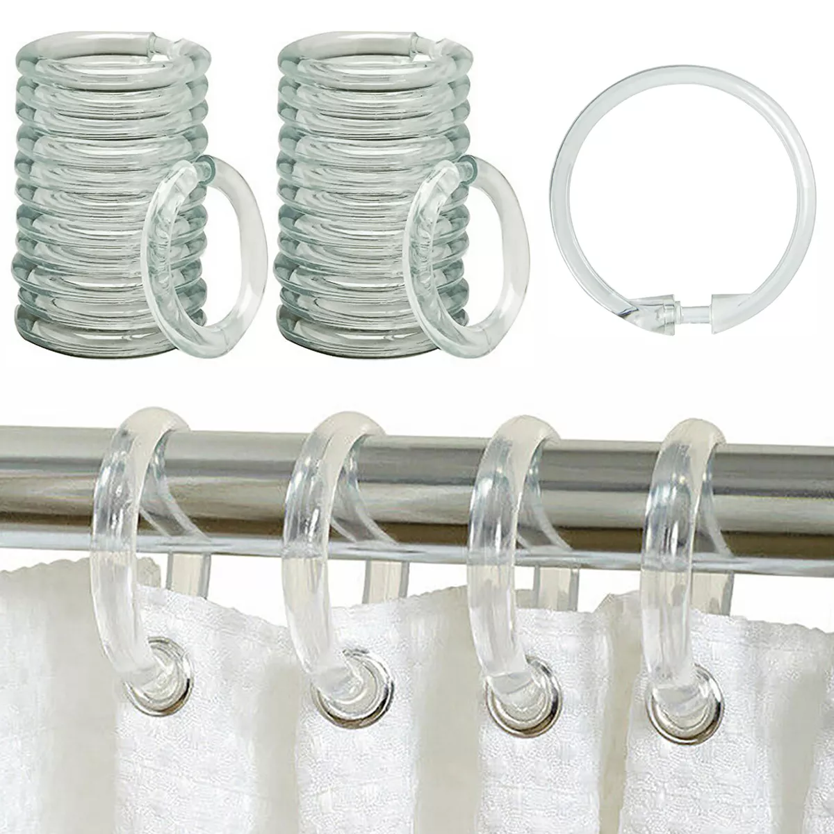 Buy 12PCS Shower Curtain Hooks Rings for Bathroom, Stainless Steel Rust  Resistant Decorative Rhinestones Shower Curtain Rings Hangers for Shower  Curtains, Clothing, Towels, etc. Online at desertcartINDIA