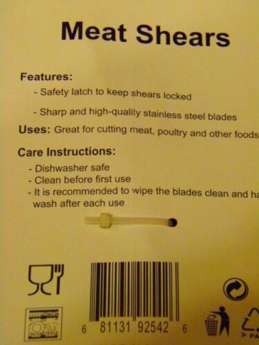 NEU ChefPro 9-1/2" Scharfe Edelstahl Schere Fleisch, Geflügel, SCHWARZ (2-M-16) - Bild 2 von 2