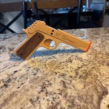 Elastic Precision Model 1911 Rubber Band Gun Made From Black Walnut