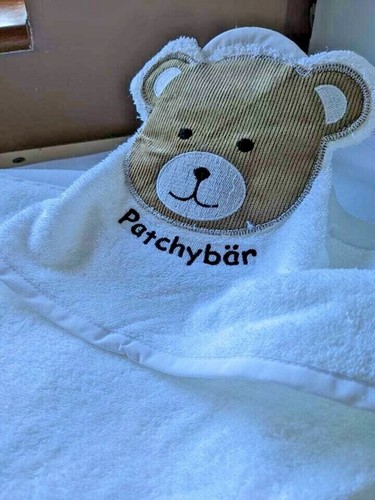 2x Baby Kapuzenhandtuch Luxus 100 % Baumwolle Bär bestickt Neugeborenes Babybad - Bild 11 von 11