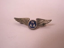 NAA Wings STERLING SILVER Vintage LGB Tie Tack Lapel Pin aviation pilot v95