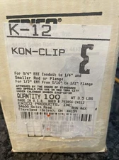 Caddy K12 Cable Hanger Conduit Clip, 3/4-Inch EMT, 1/4-Inch Rod/Flange, (100)