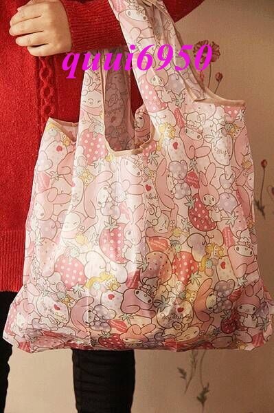 Strawberry My Melody Foldable Shopping Bag Grocery Recycle Eco-friendly Tote