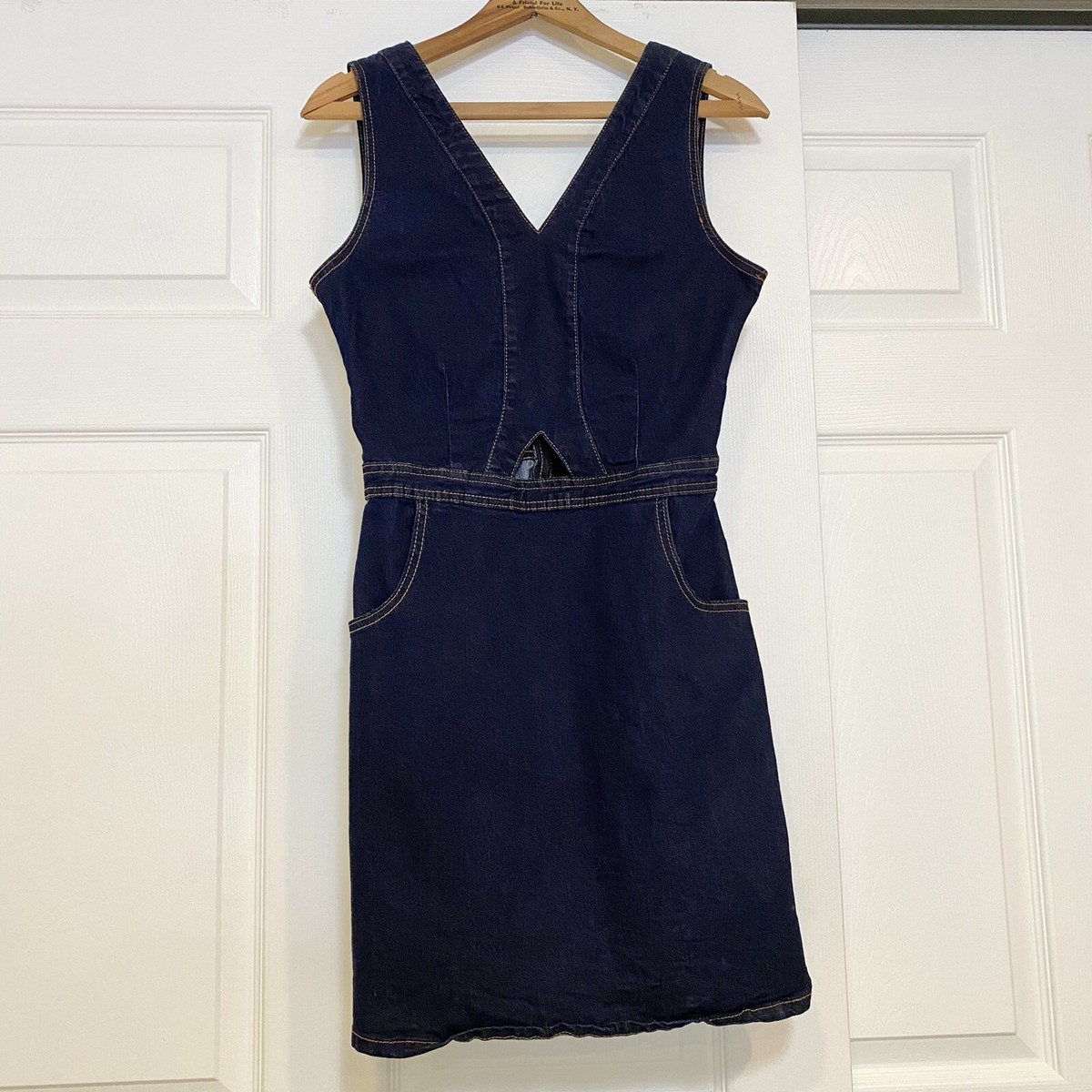 white christmas dresses Denim Cut Out Dress Vintage Black – Off The Wall Fashions main image 0