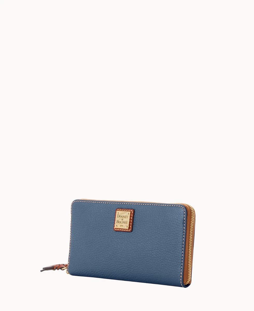Pebble grain large hotsell zip around wristlet