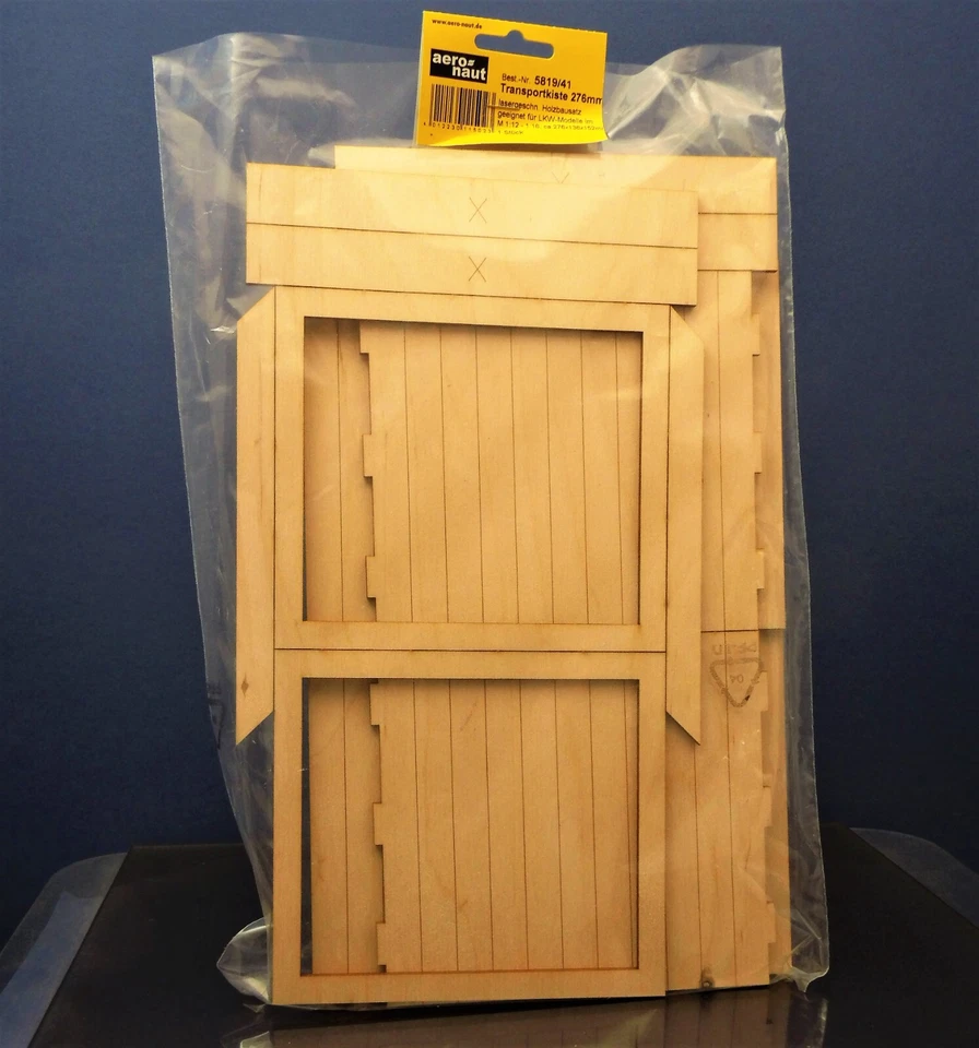 Modellbahn Zubehör, Holz Transportkiste mit Deckel, 276 x 136 x 152 mm, (L/B/H) - Bild 3 von 4