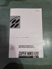 Consumer Information Precaution Booklet Super Nintendo SNES SNS-USA-1