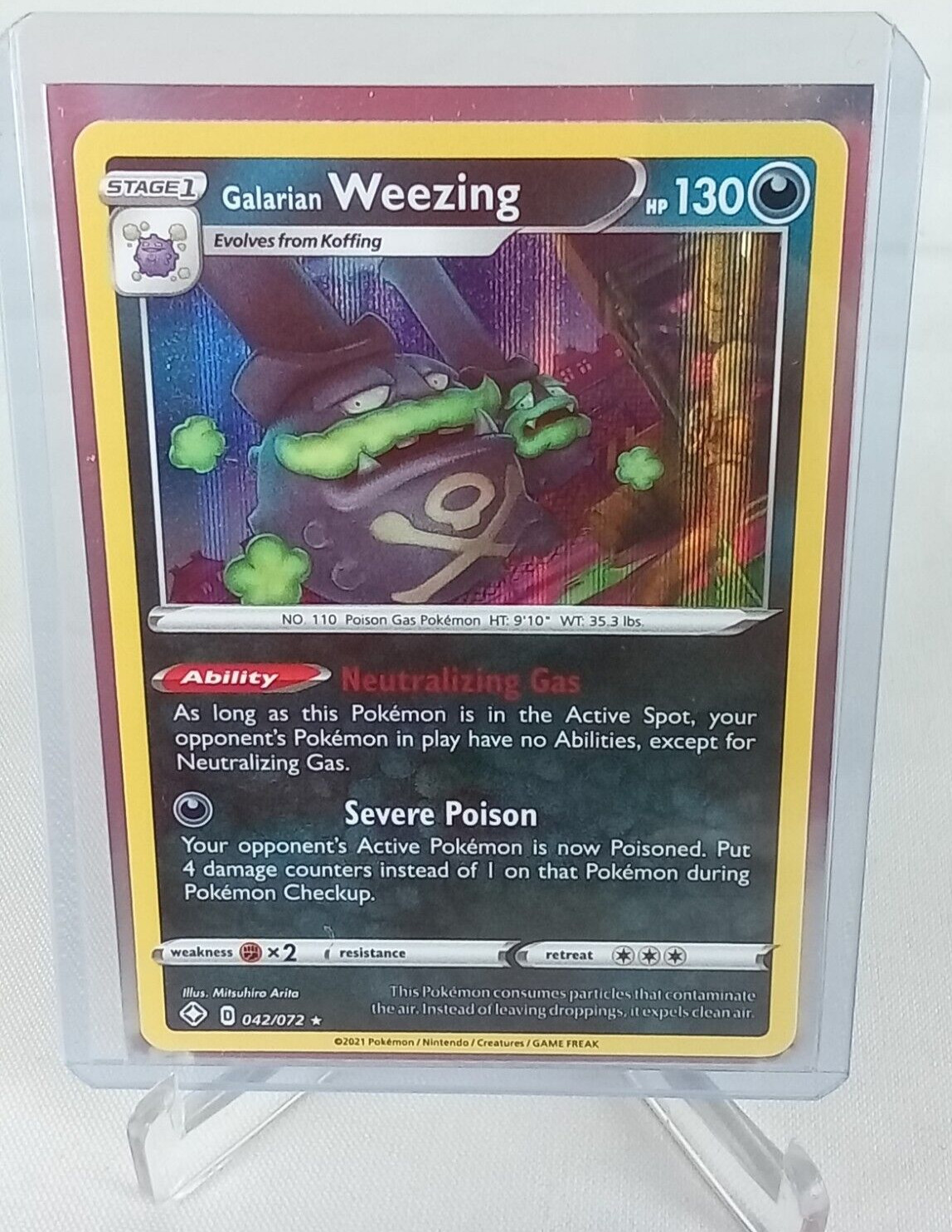 Galarian Weezing 42/72 Holo Rare Pokémon Card 2021