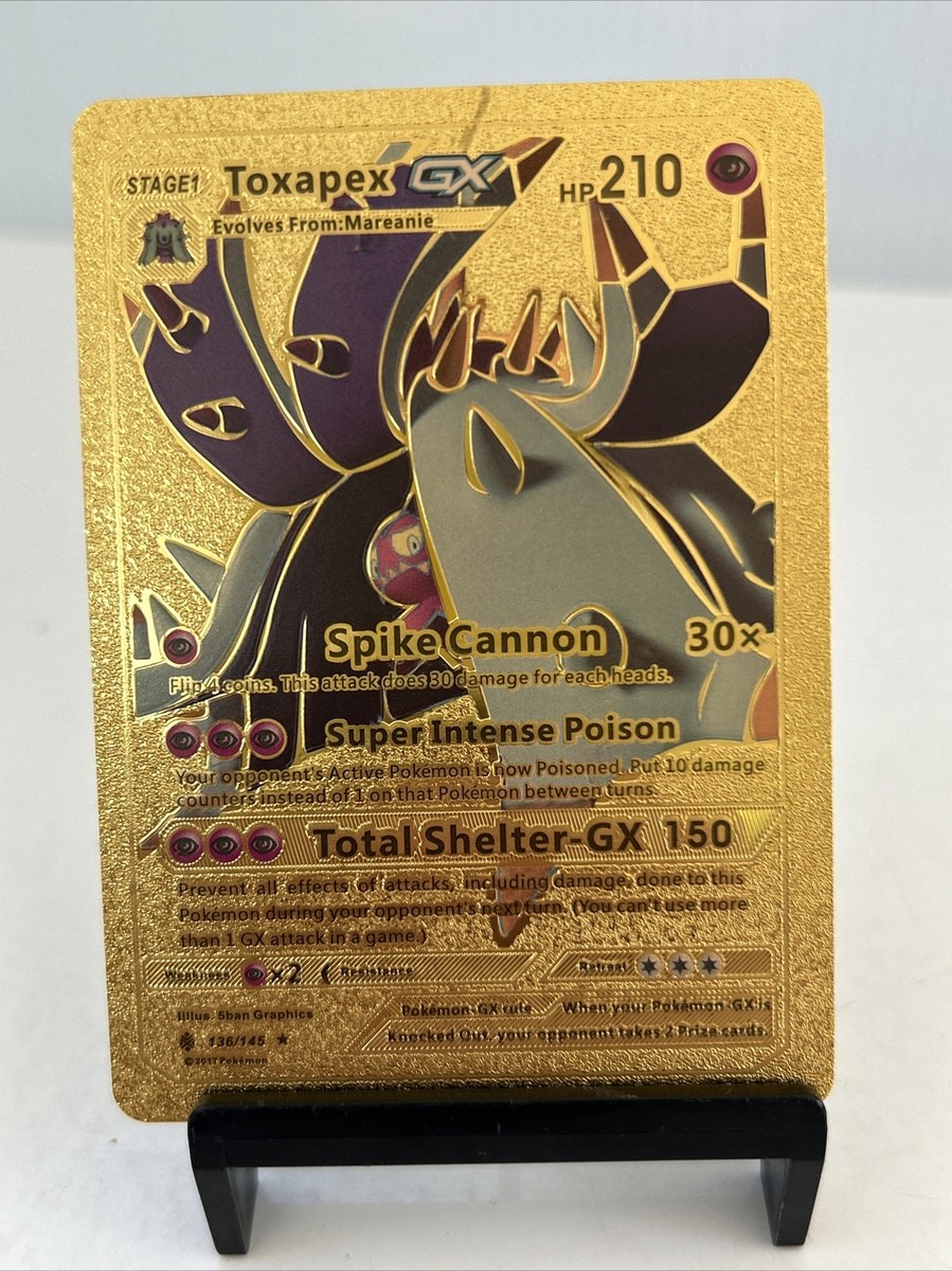 Toxapex GX Metal Gold Foil Pokemon Card Fan Art Card Rare! | eBay