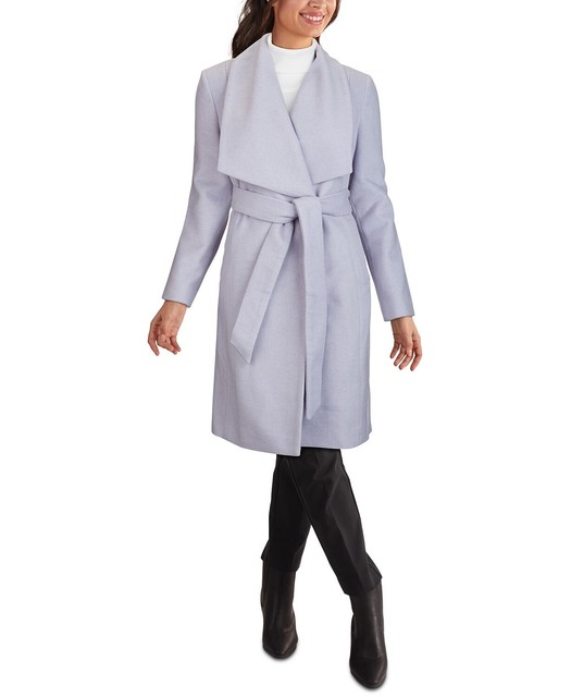 Cole Haan Womens Belted Wrap Coat Size 