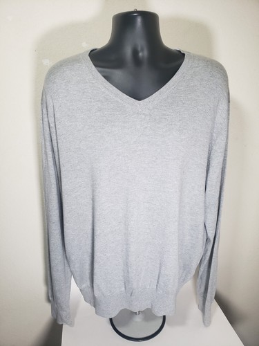 $128 Lincs David Chu Mens Gray V-Neck Sweater NWT Size XL - Picture 1 of 7