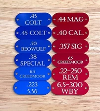 Dillon 550 650 750 Toolhead Laser Engraved Caliber Tags - USA