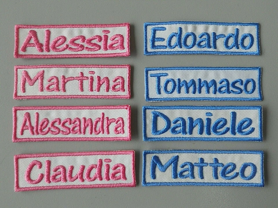 TOPPA NOME RICAMATO PERSONALIZZATO DA CUCIRE N.8 PATCH CM 7X2