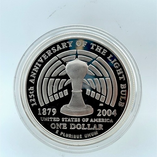 2004 P Thomas Alva Edison $1 Commemorative Proof Silver Dollar CAPSULE ONLY - Picture 6 of 6