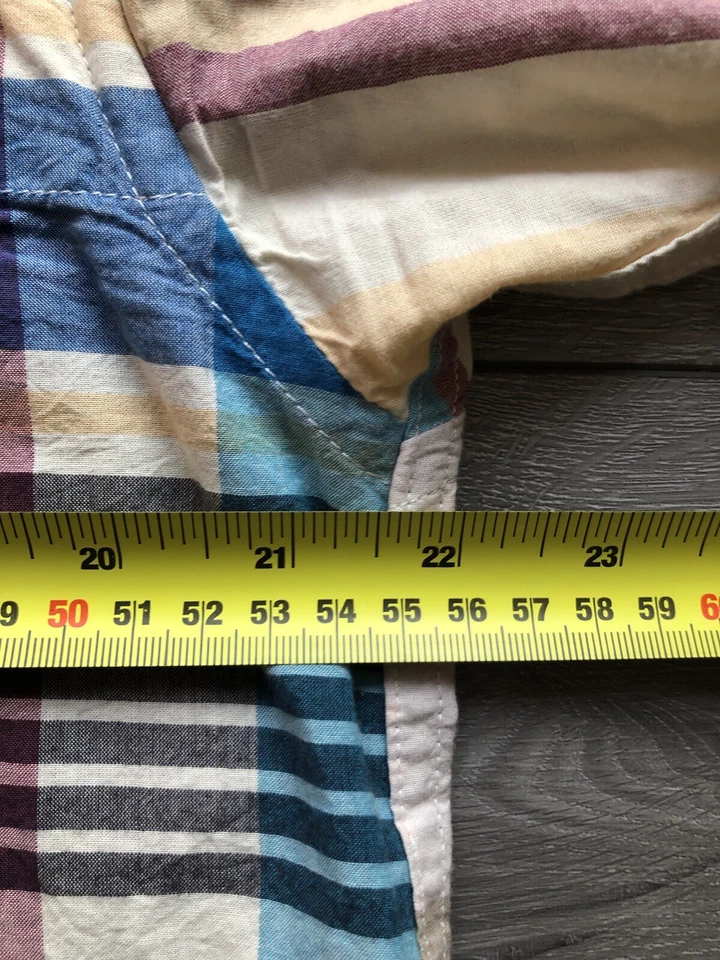 Engineered Garments POPOVER Shirt Madras oversized HENLEY Liam Gallagher Oasis - Image 4 of 4