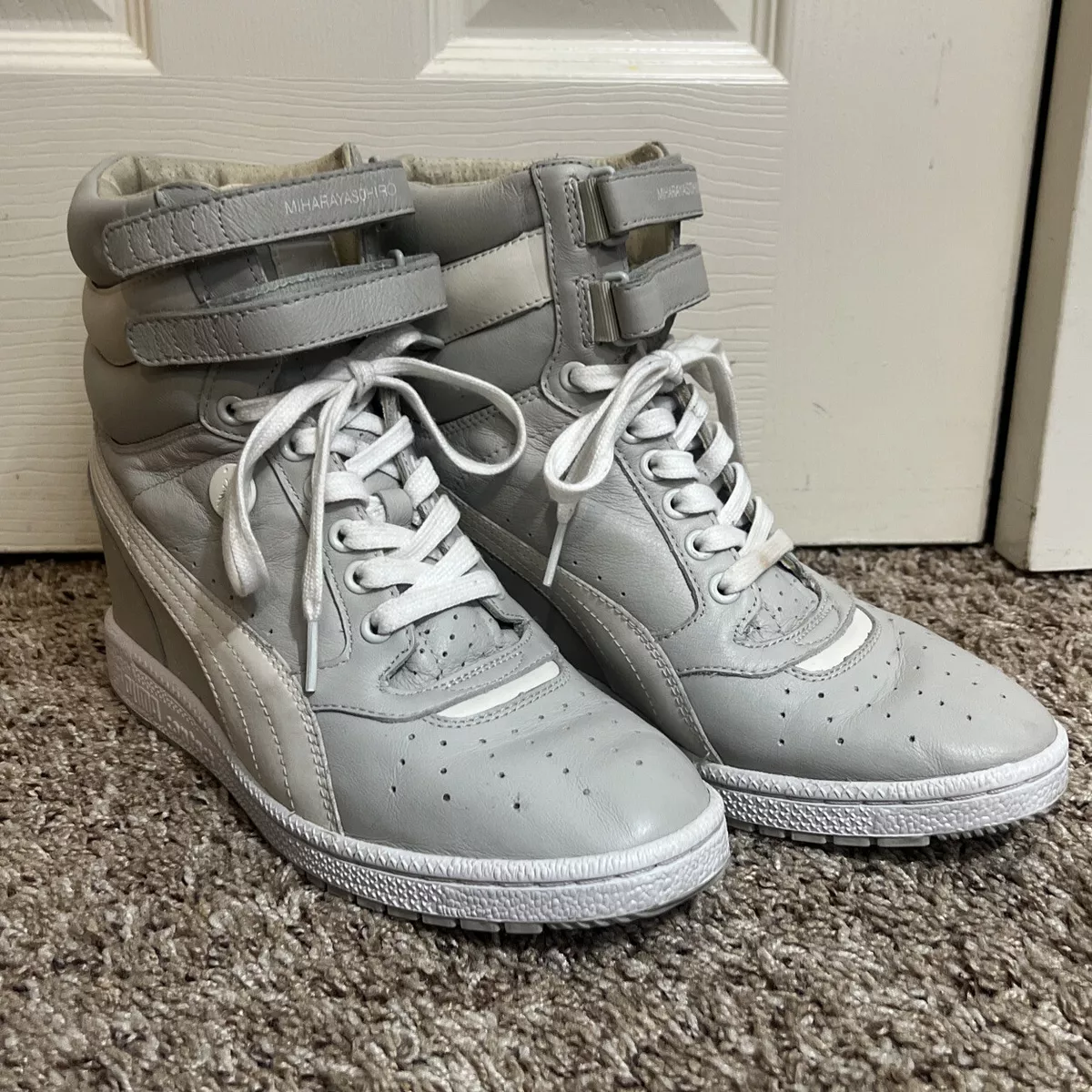 Puma Women&#039;s Gray &amp; White MY/66 Wedge High Top Sneaker Size 9.5 | eBay