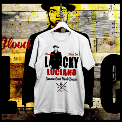 Lucky Luciano T-Shirt Mob Boss Mobster 5 points gang Gangster Genovese Family