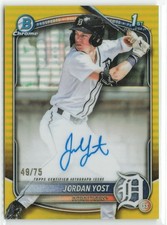 2025 Bowman Draft Chrome Prospect Autographs Yellow Refractor Jordan Yost