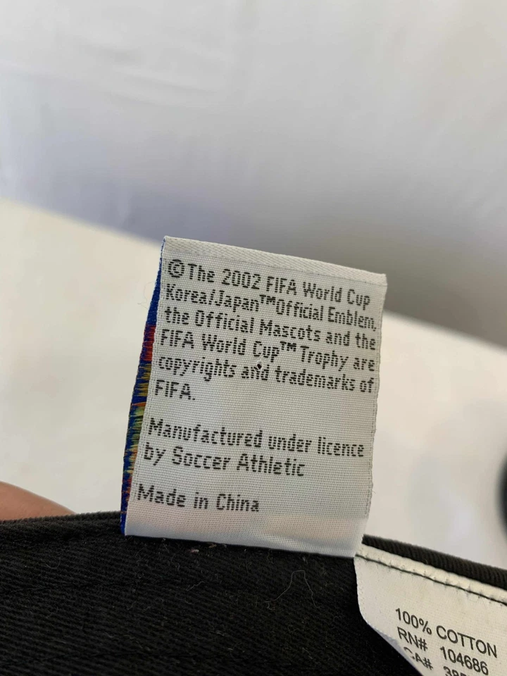 Винтажная Аргентина 2002 FIFA World Cup шляпа крышка черный регулируемый официальный лицензированный #K1 - Изображение 3 из 4