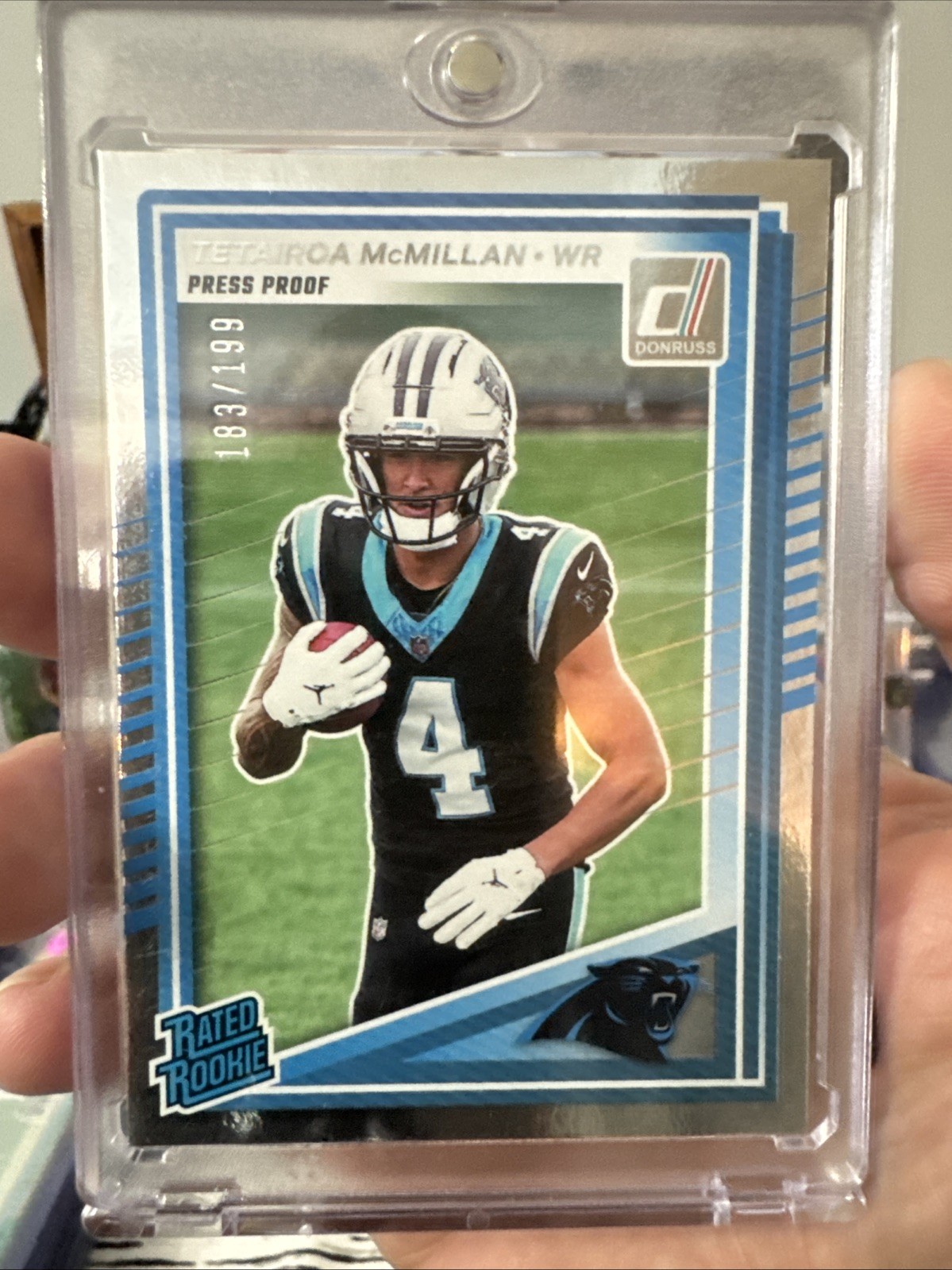 TETAIROA MCMILLAN 2025 DONRUSS RATED ROOKIE SILVER PRESS PROOF RC /199 Q5692