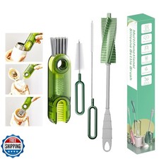 Meritpick 3-in-1 Multipurpose Bottle Cleaner Set feat. Long Handle Silicone B