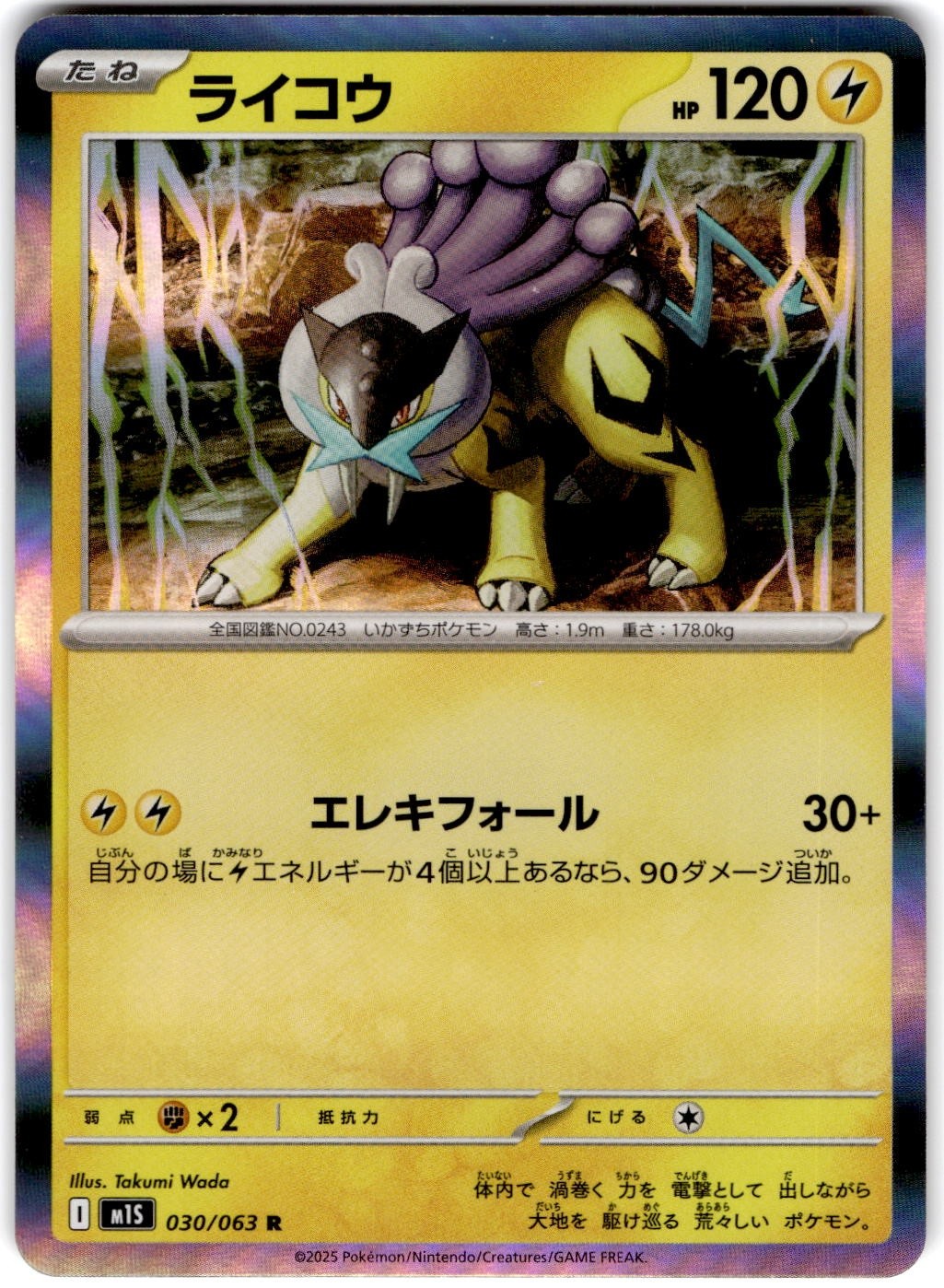 Pokemon Raikou Mega Symphonia #30 Normal Holo Japanese