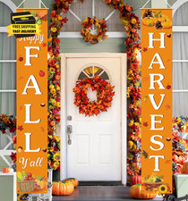 Fall Decor Fall Decorations for Home Happy FALL Welcome Hanging Banner Porch Sig
