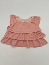Lucky Brand Girl Toddler Pink Tiered Shirt Embroidered 2T