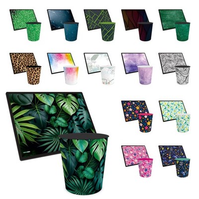 ITENGA Schreibtischunterlage Papierkorb 11L Kunststoff Set DESIGN Muster Auswahl