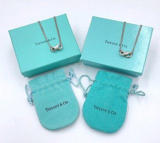 Auth Tiffany & Co. Infinity Necklace SV925 6.5g/7.5g Set2 W/Box BA110060