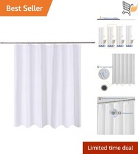 Short Fabric Shower Curtain Liner 72x65 Water Repellent Washable Hotel Quality