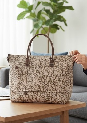 Calvin Klein Travel Bag Unisex Adults Beige Large