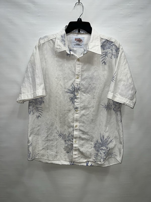 Cotton Reel Shirt Mens Extra Large Multicolor Short Sleeve 100% Cotton Floral 