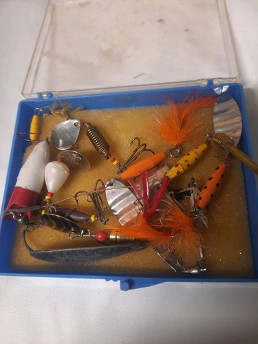 Vintage Simonsen Metall Tackle Angelbox Chicago 2 Fächer 3 Riegel mit Inhalt - Bild 12 von 15