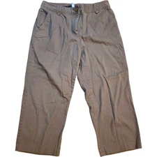 Counterparts Brown Capri Pants Women’s Size 12 Stretch Twill Mid Rise Comfort