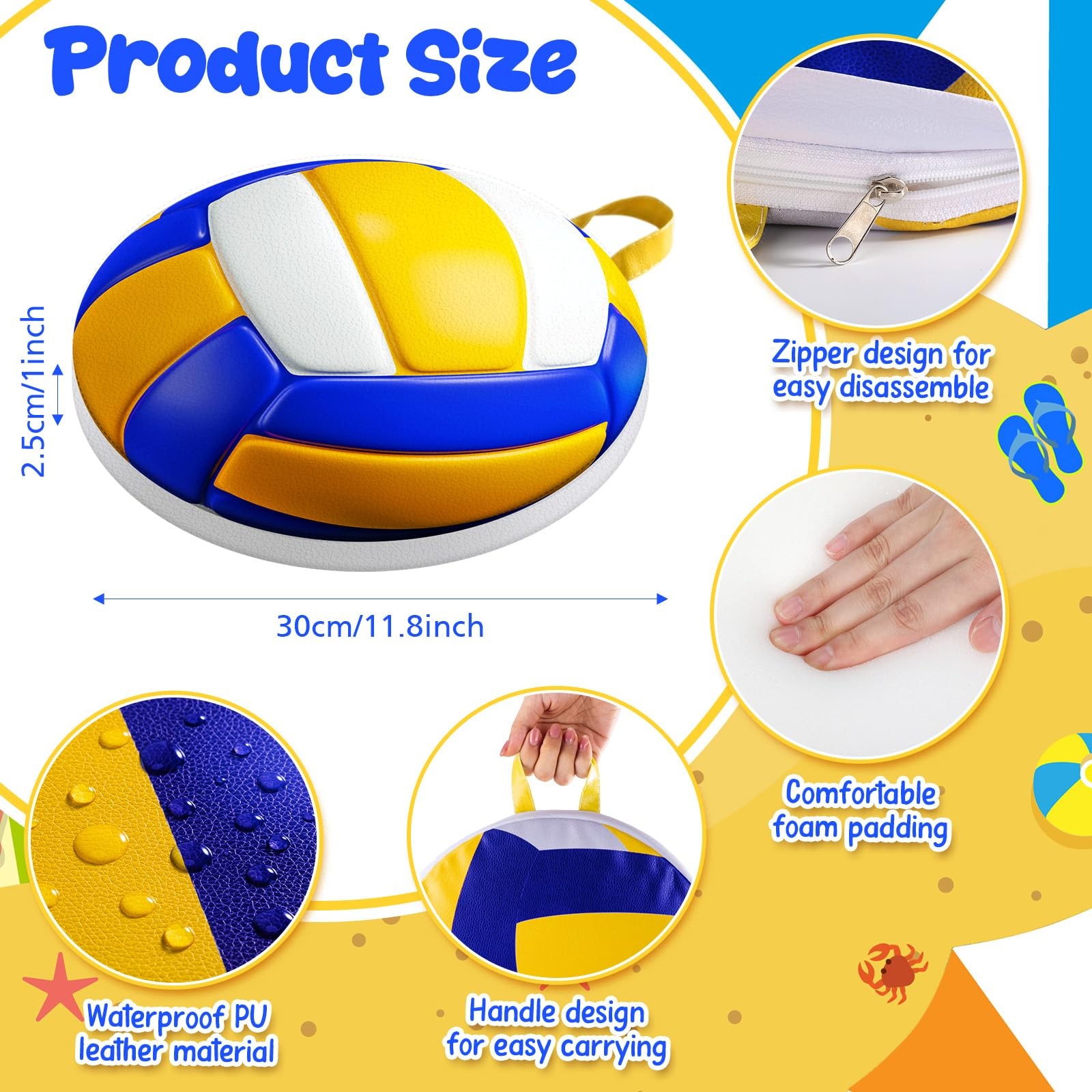 8 Pcs Sports Floor Cushions for Classroom Flexible Round Seating Pillow Soft ...