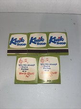 Vintage Matchbook “Kwik Shop” Lot Of 5. All Have Matches. Good Condition.