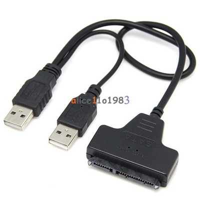 Hard Disk Drive SATA 7+15 Pin 22 to USB 2.0 Adapter Cable For 2.5 HDD Laptop *kk