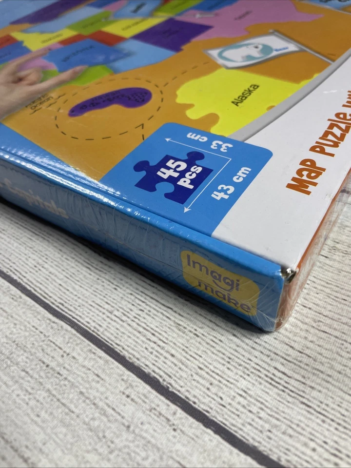 Mapology Estados dos EUA com suas capitais, quebra-cabeça de espuma e bandeiras seladas novo! - Imagem 4 de 4