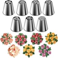 7-Piece Russian Piping Tips Set Frosting Nozzles for Cake Decorating