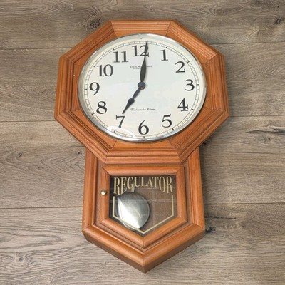 Sterling & Noble Regulator Westminster Chime Schoolhouse Quartz Wall Clock