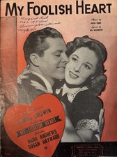 1949 "My Foolish Heart" Vintage Sheet Music Samuel Goldwyn. Pre-owned.