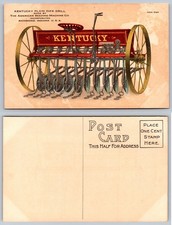 Vintage Kentucky Plain Disk Drill Farm Machinery Postcard Advertising Richmond