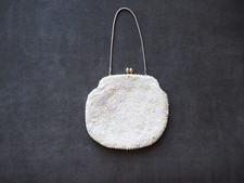 Vintage Bead and Sequin Clutch Purse - Gold/Ivory - by La Regale Ltd